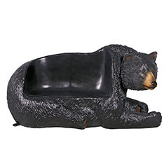 Hot sale Black resin bear bench staute